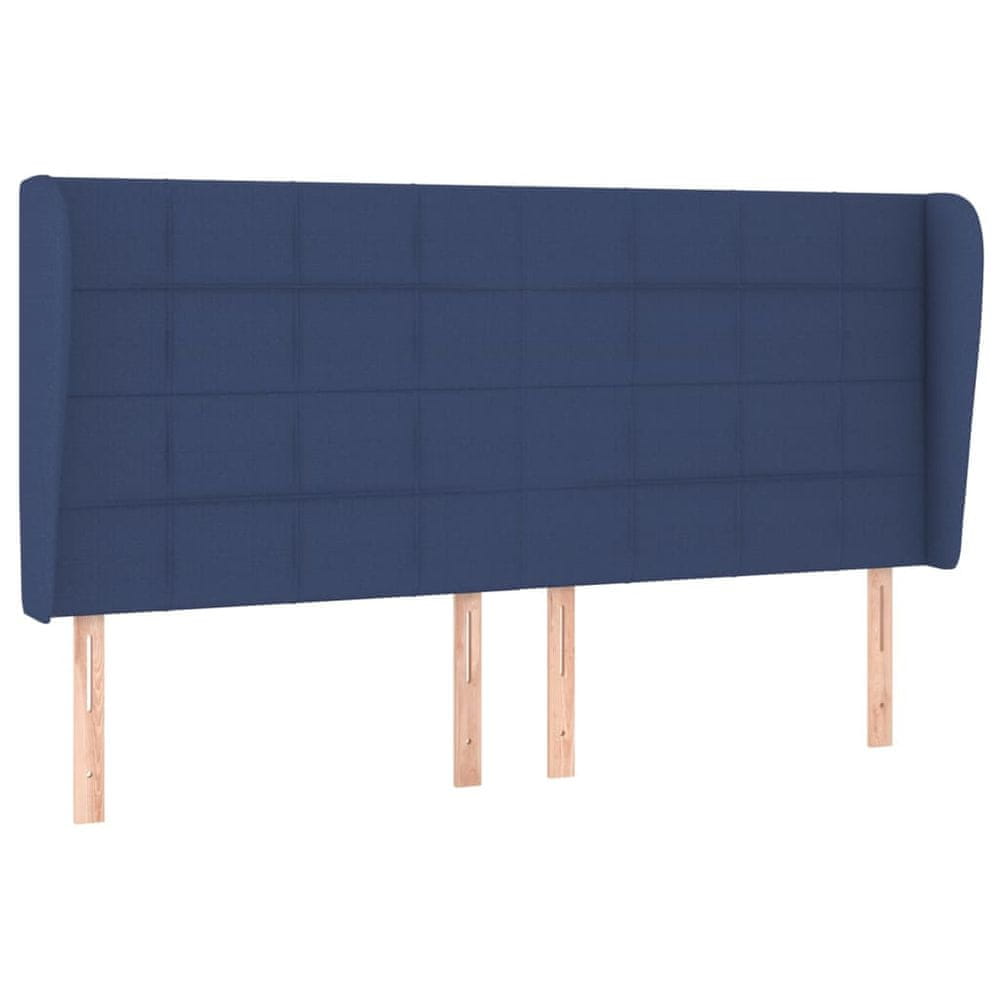 Vidaxl Čelo postele so záhybmi modré183x23x118/128 cm látka